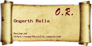 Ongerth Rella névjegykártya